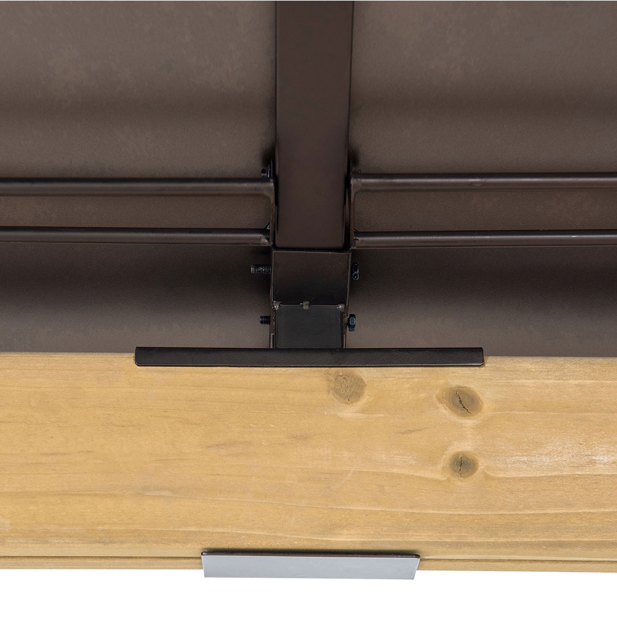 Sunjoy 11 ft. x 11 ft. Cedar Framed Gazebo with Brown Steel and Polycarbonate Hip Roof Hardtop